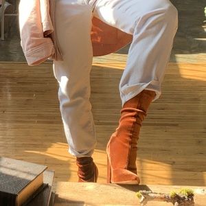 Gorgeous velvet brown sock boot